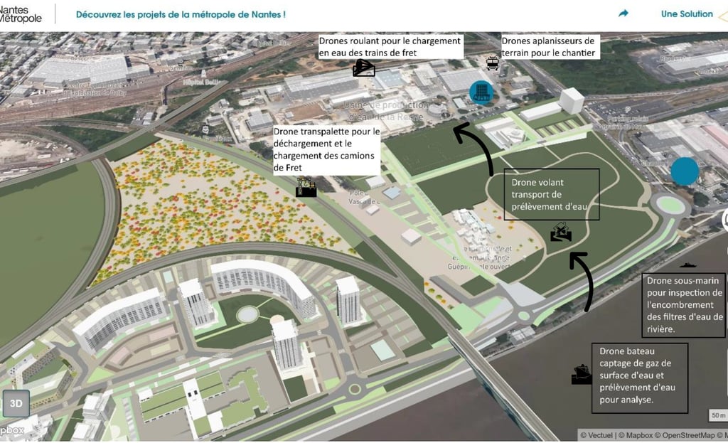 Exemple d'usage de drones dans une usine de traitement des eaux