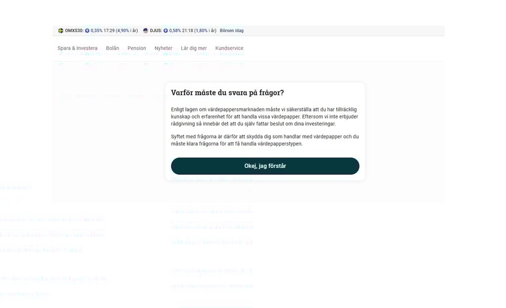 Avanza frÄgor för att du sa kunna handla med vÀrdepapper