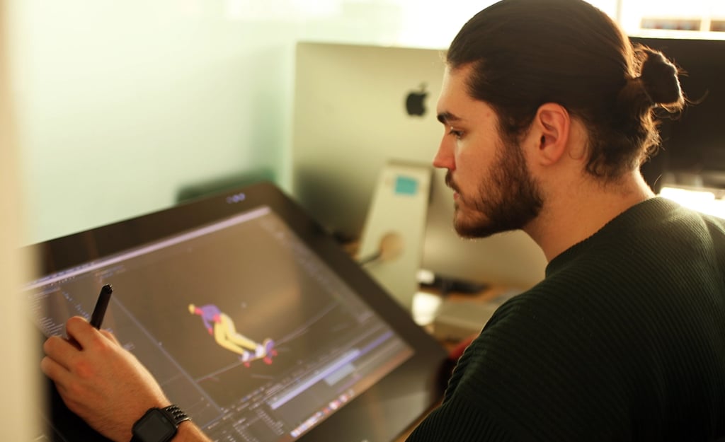 FEVR Paris studio d'animation sur tablette graphique cintiq 27 motion design motion design design mo