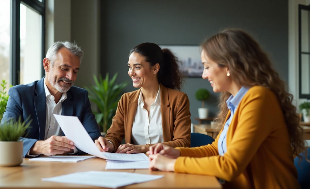 Mortgage consultation with home buyers