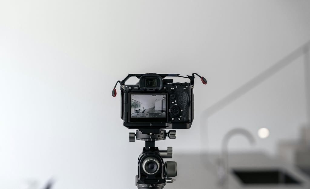 macchina fotografica professionale con inquadratura interno appartamento per affitti brevi