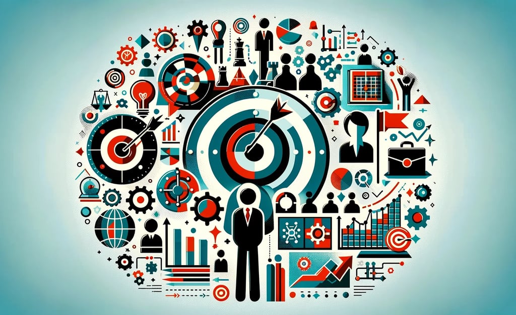 a business man standing in front of a target