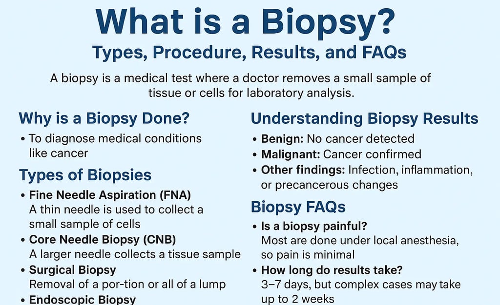 biopsy explained-types of biopsy, biopsy procedure, biopsy results