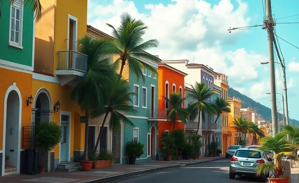 typical street of Marigot, Saint Martin