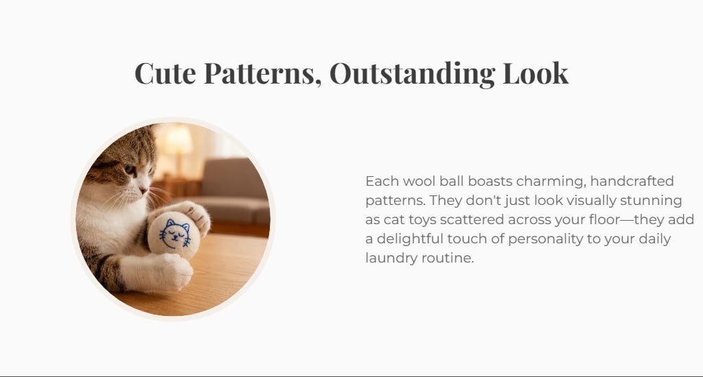 Cat holding a patterned wool ball