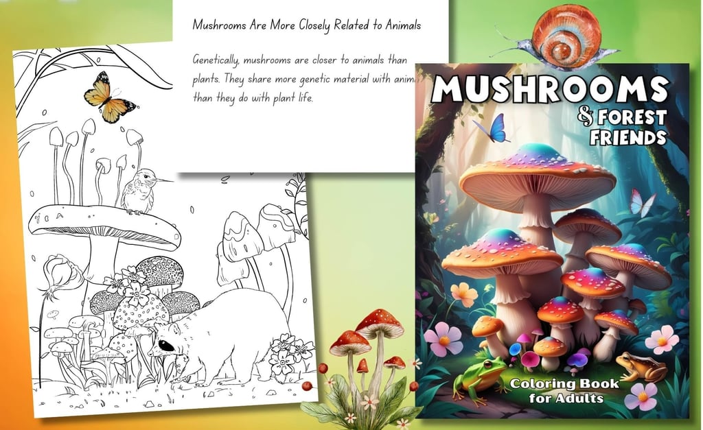 Mushroom and Forest Friends Coloring Book