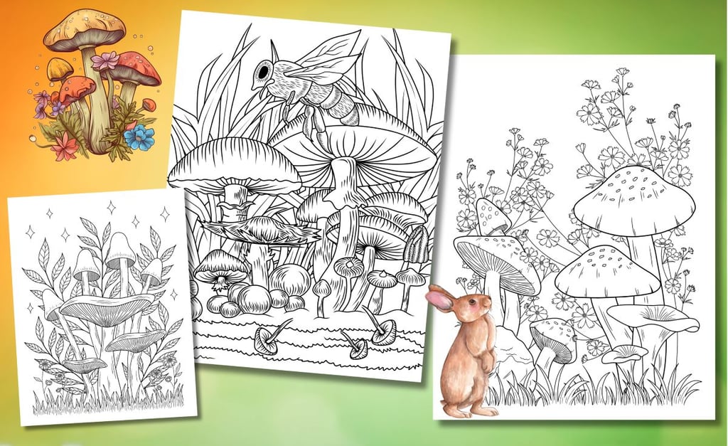 Mushroom Coloring Pages