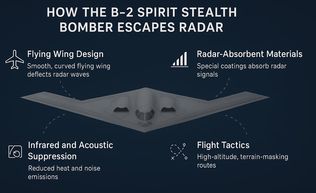 How does the B-2 Spirit stealth Bomber escape radar?