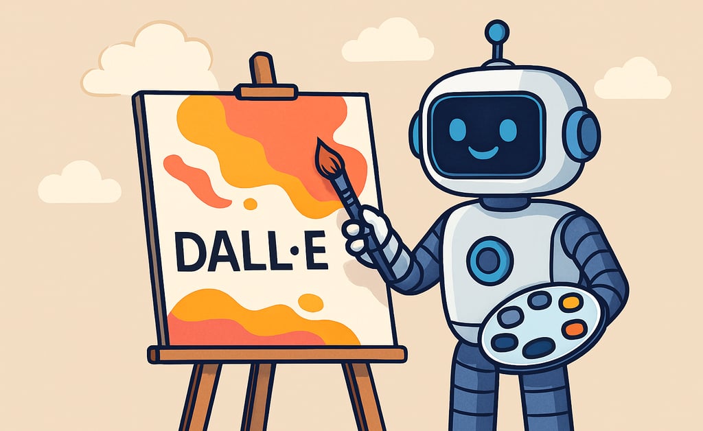 um robô com um pincel e uma paleta