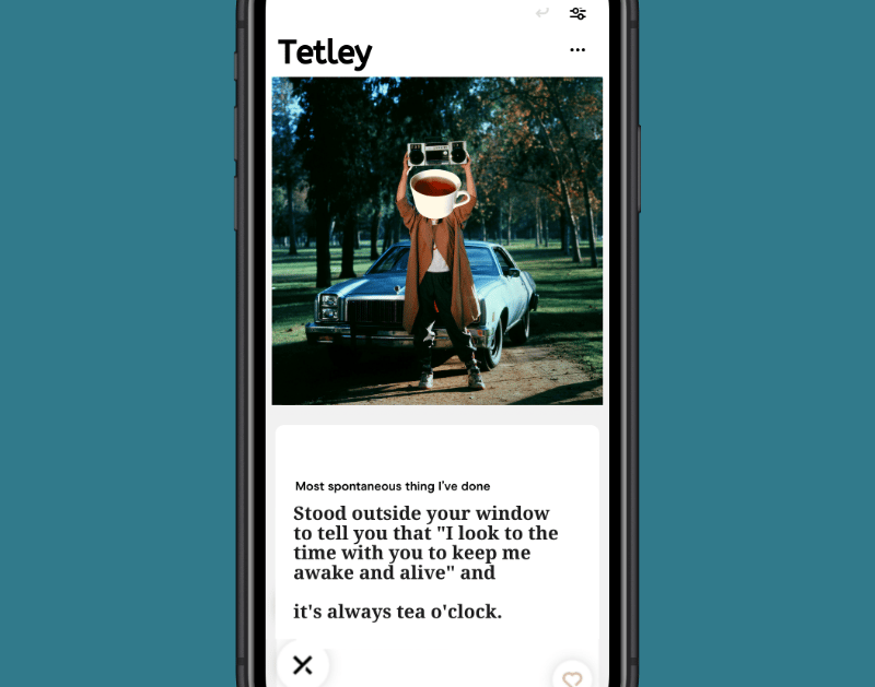 Tetley dating app profile