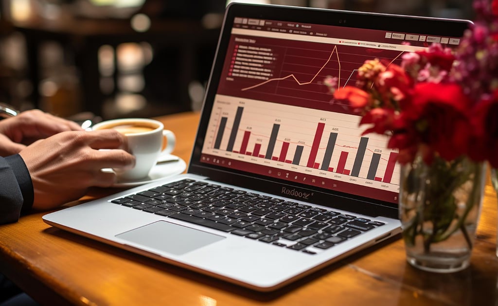 Gráfico ascendente demonstrando aumento de tráfego no site após estratégia de inbound marketing