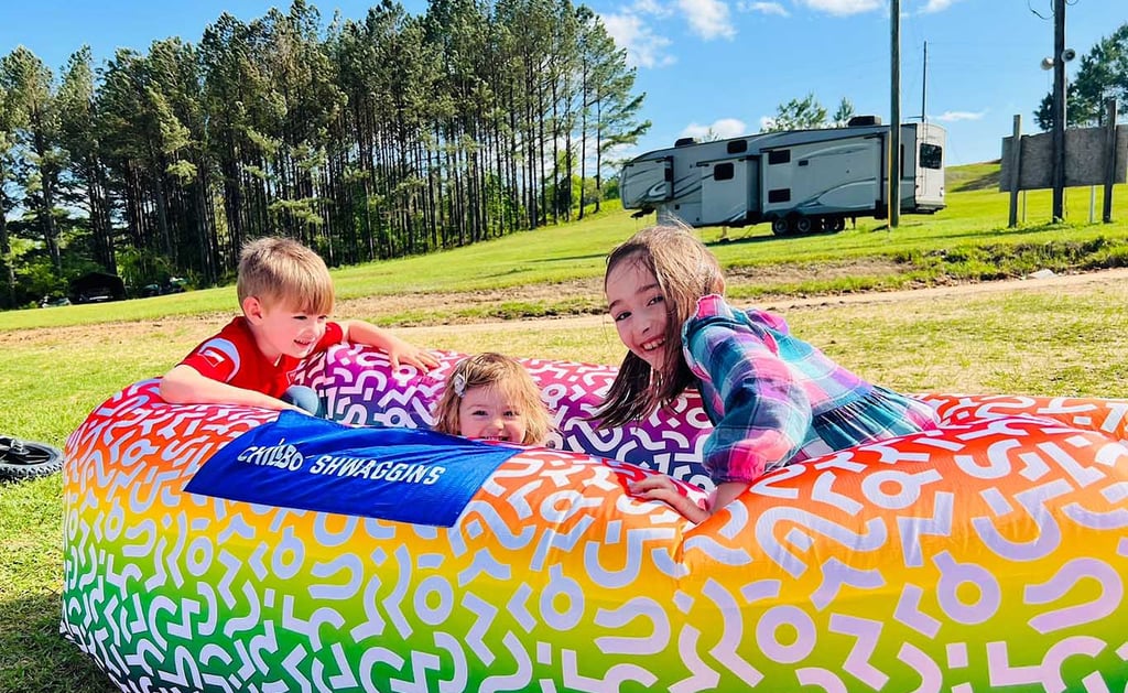 Chillbo Shwaggins Inflatable Couch - A Rainbow Swizzle