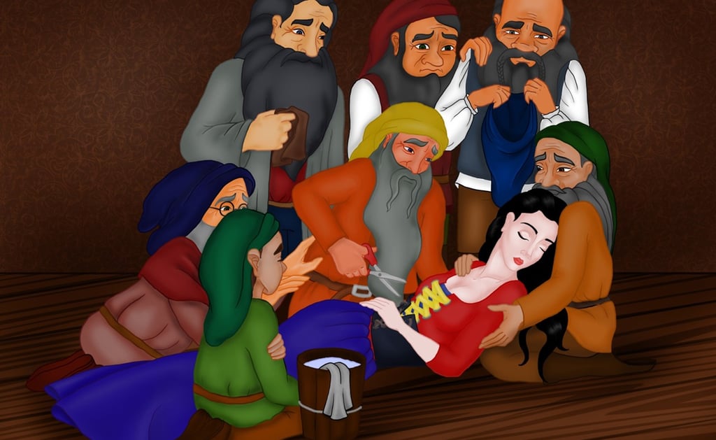 Helping Snow White Illustration