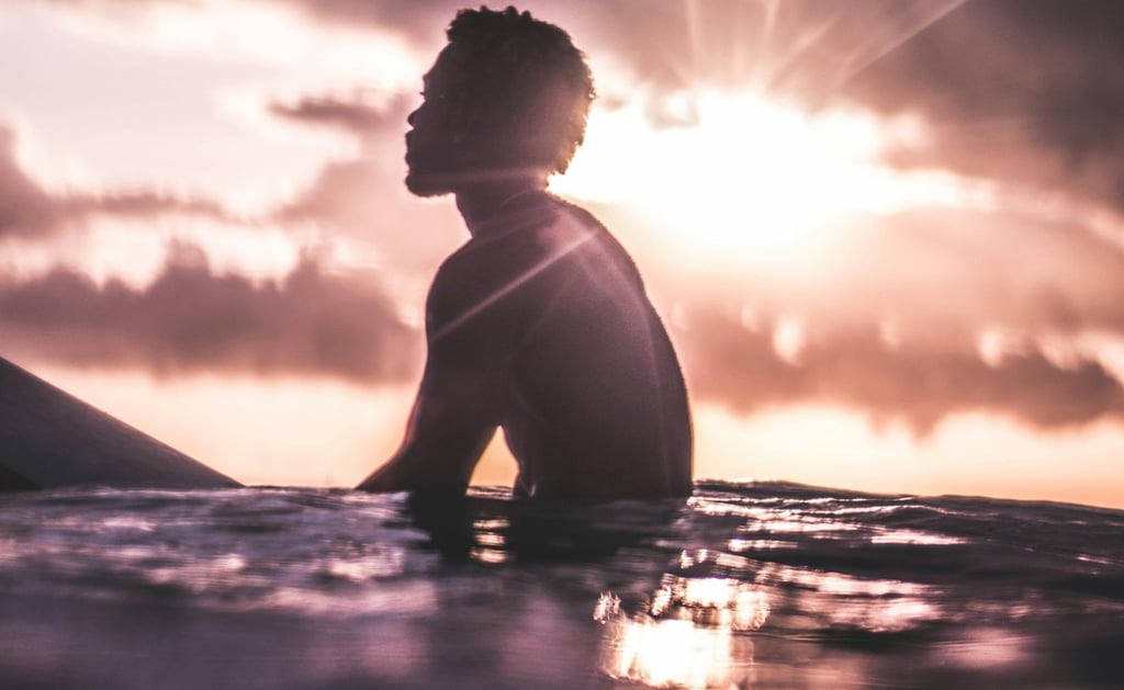 Man emotionally regulating in nature