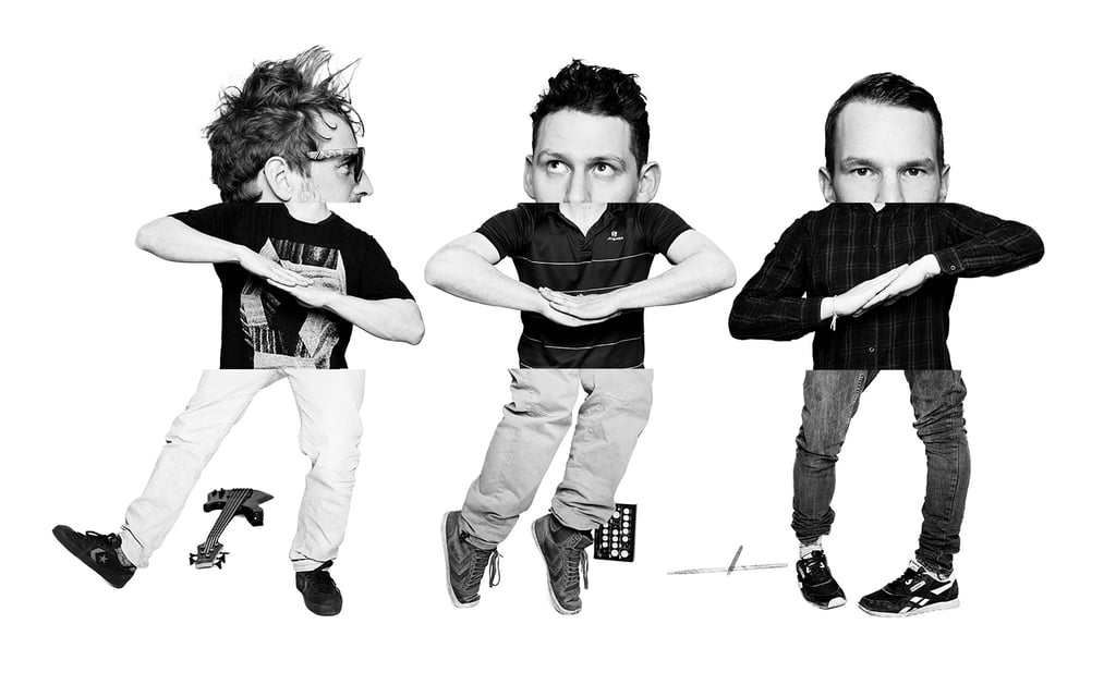 A composite group portrait of a band called Wippe&Schaukl.