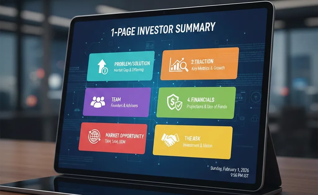 What to Include in a 1-Page Investor Summary