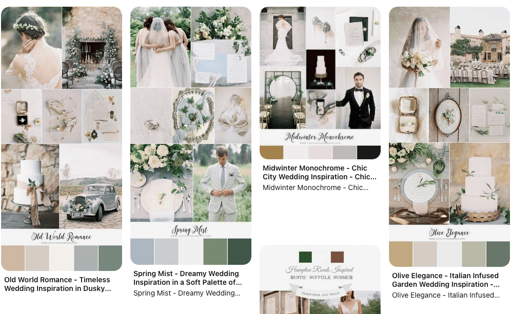 Wedding inspiration of colours, themes, cakes, florals, outfits and venues