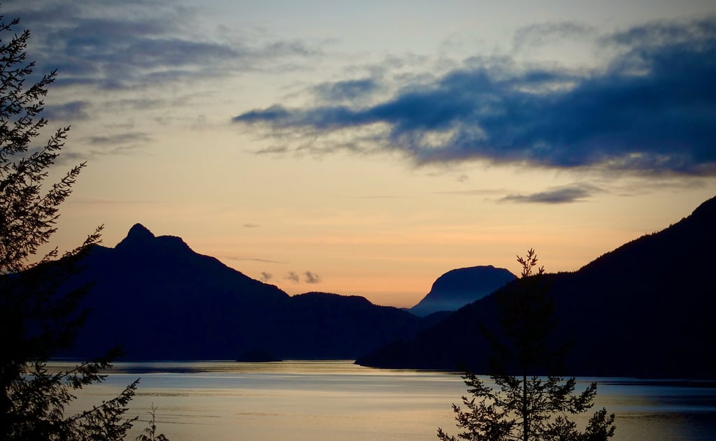 Dark mountains on a lake