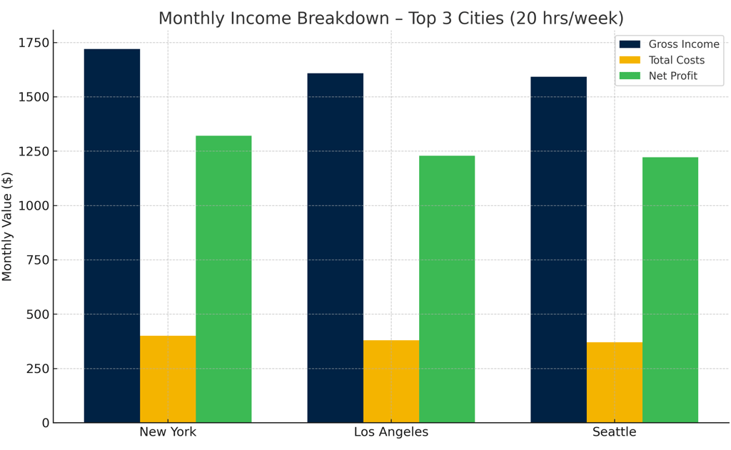 bar graph of the real income