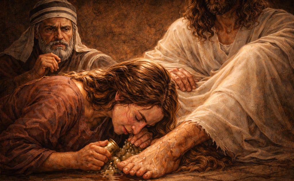 A mulher pecadora que ungiu os pés de Jesus