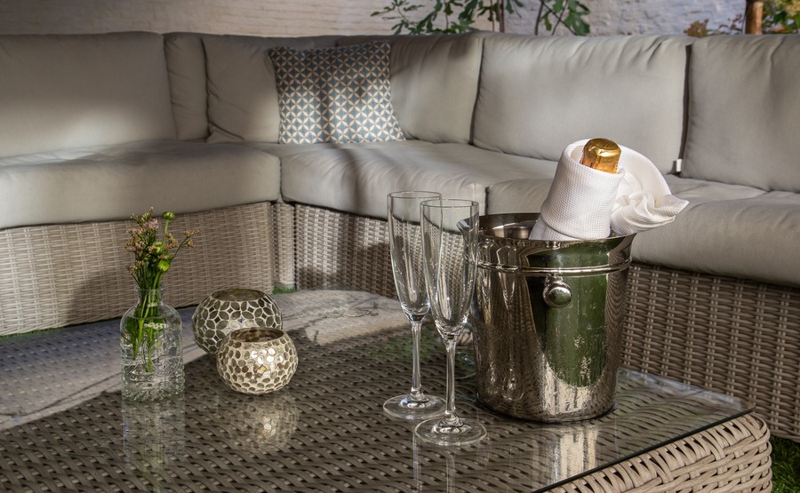 Peaceful garden terrace at The Hamptons Boutique Hotel