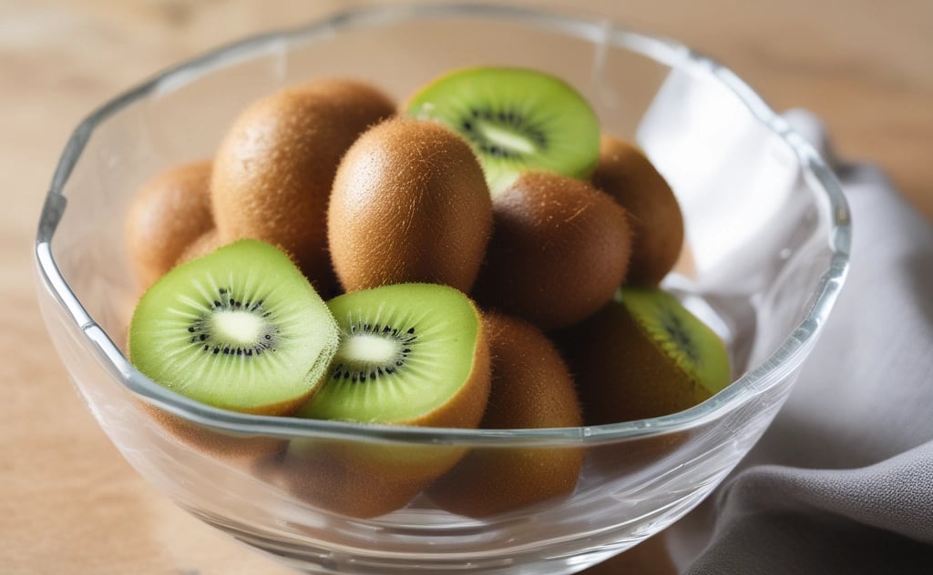 sliced green fruit on white table