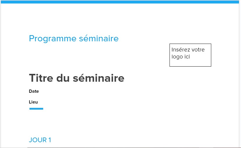 modèle de programme d'un séminaire