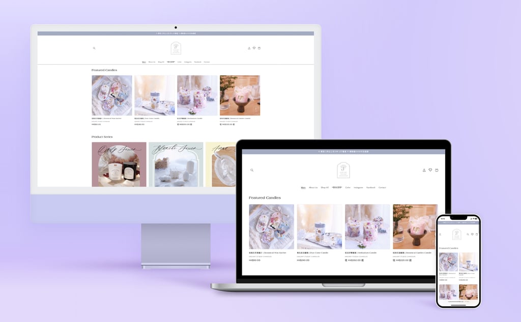 Responsive e-commerce candle website design