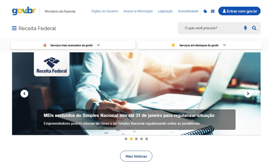 Site da Receita Federal