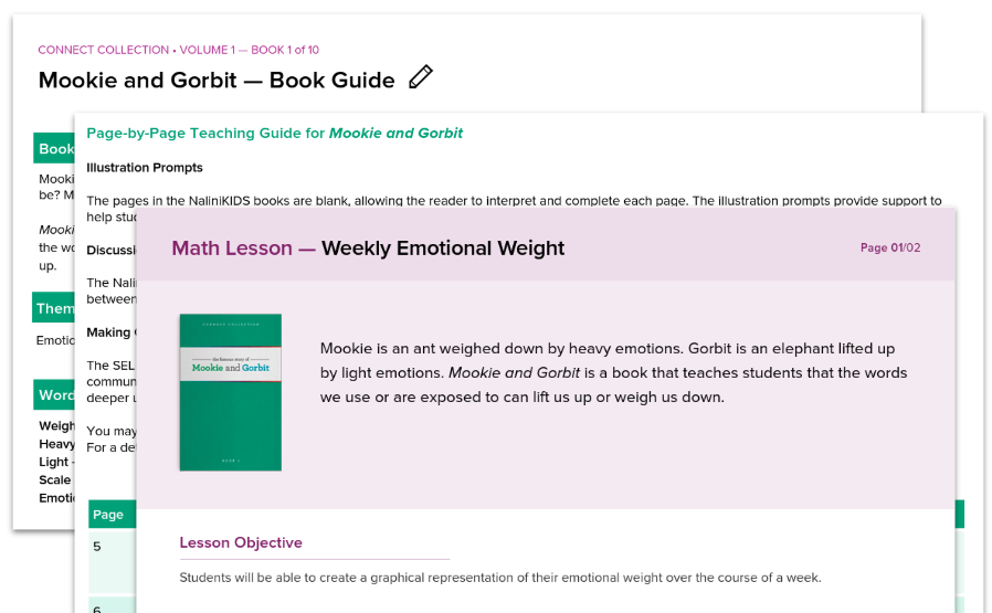 Teacher materials, including a book guide and lesson plan.