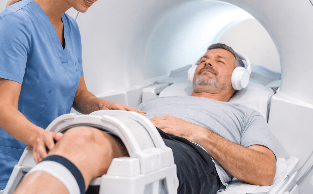 examen IRM genou patient