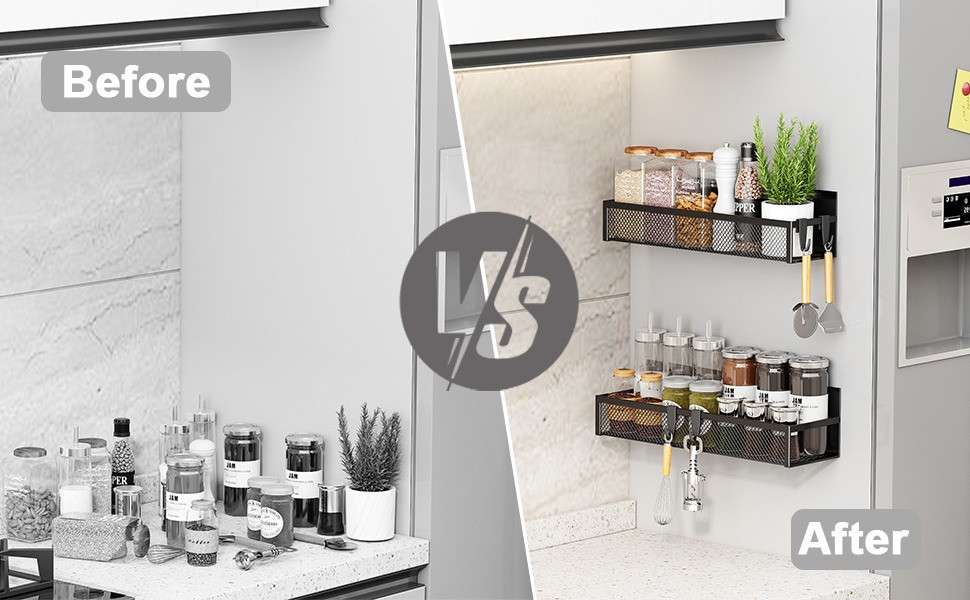 spice drawer before and after organization