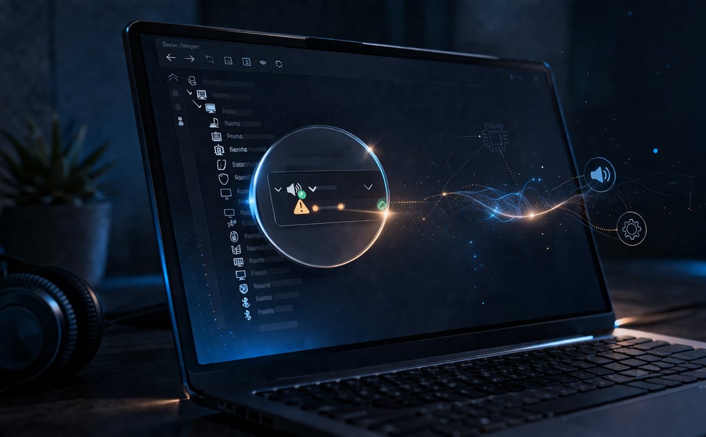 Um laptop exibindo uma interface de software com um ícone de alerta destacado e gráficos