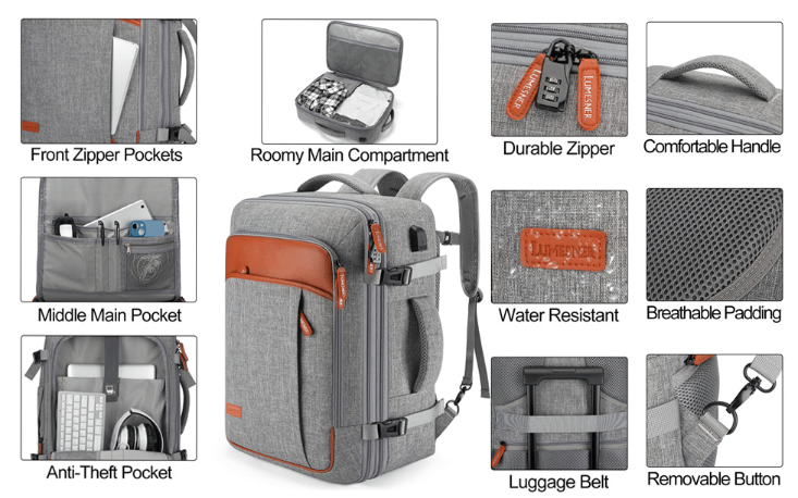 Lumesner carry-on backpack