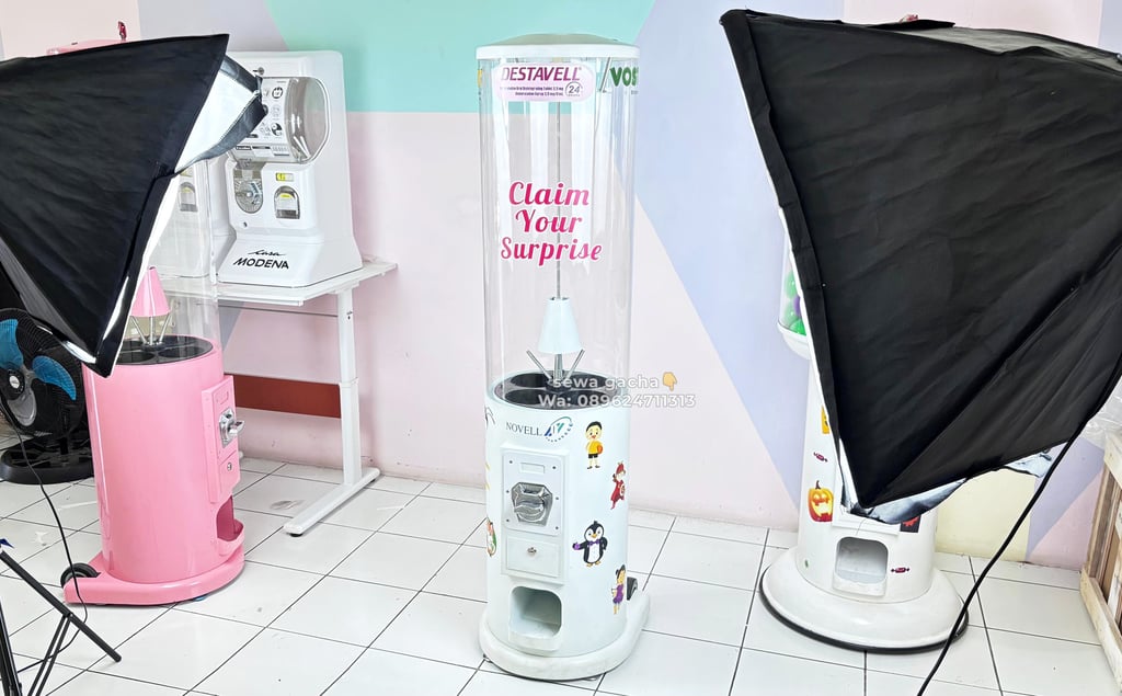 sewa mesin gacha small putih malang