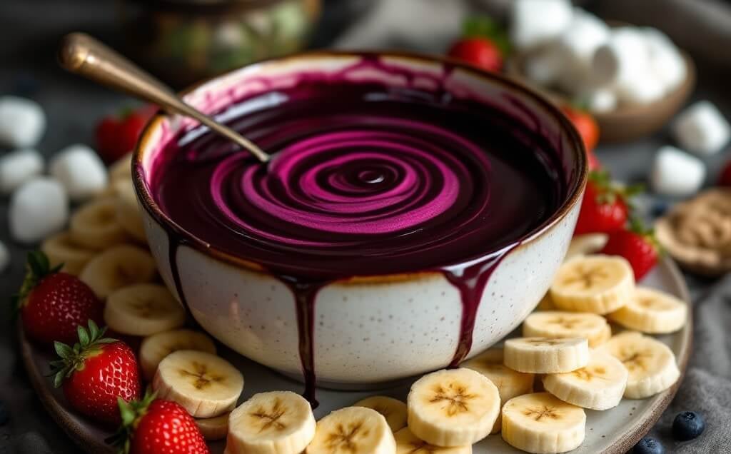 blackberry Fondue and banana slices