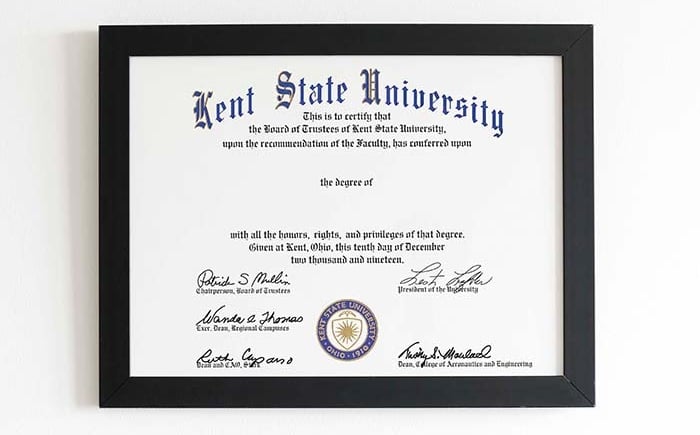 Kent State University Diploma
