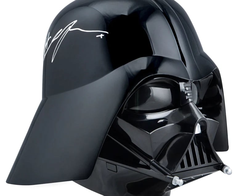 a star wars dart dart helmeted dart helmet with a signed signed signed by the