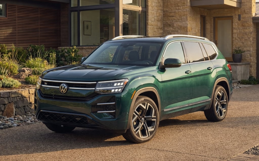 Novo Volkswagen Atlas 2027 com design moderno e console sem alavanca de câmbio