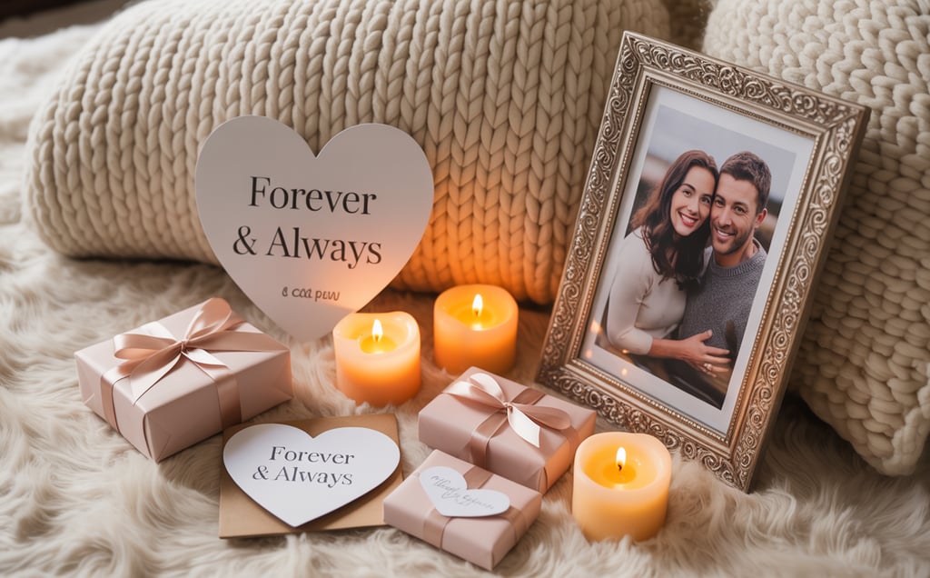 a couple of candles and a picture frame with a picture of a couple