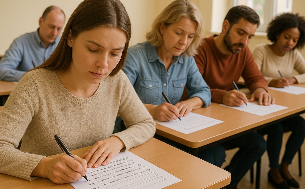People taking surveys
