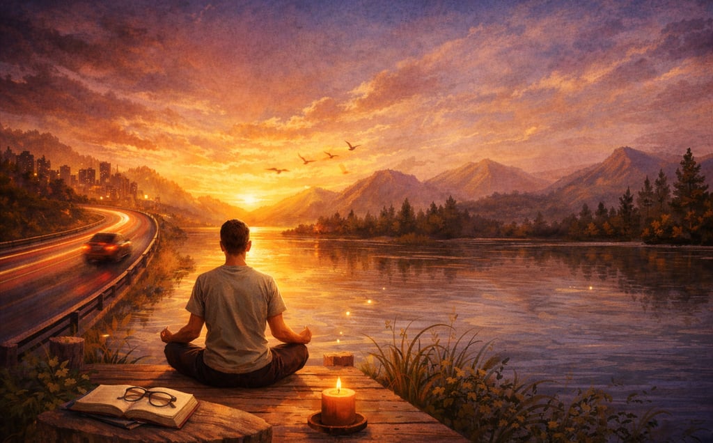 Em meio à vida urbana silenciando a cabeça como um lago