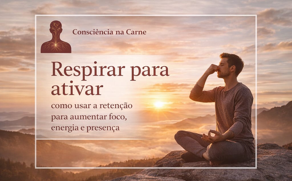 Homem jovem pratica uma respiração de ativação