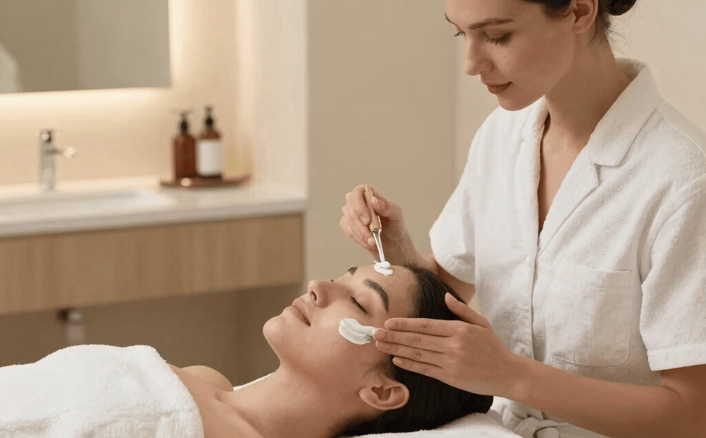 Expensive moisturiser being applied