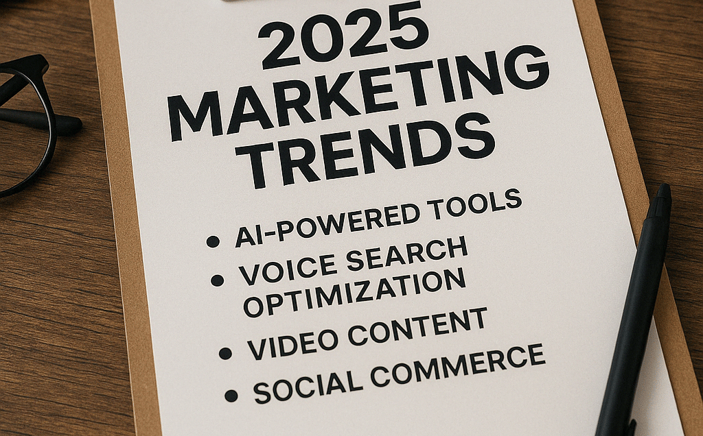 2025 marketing trends board