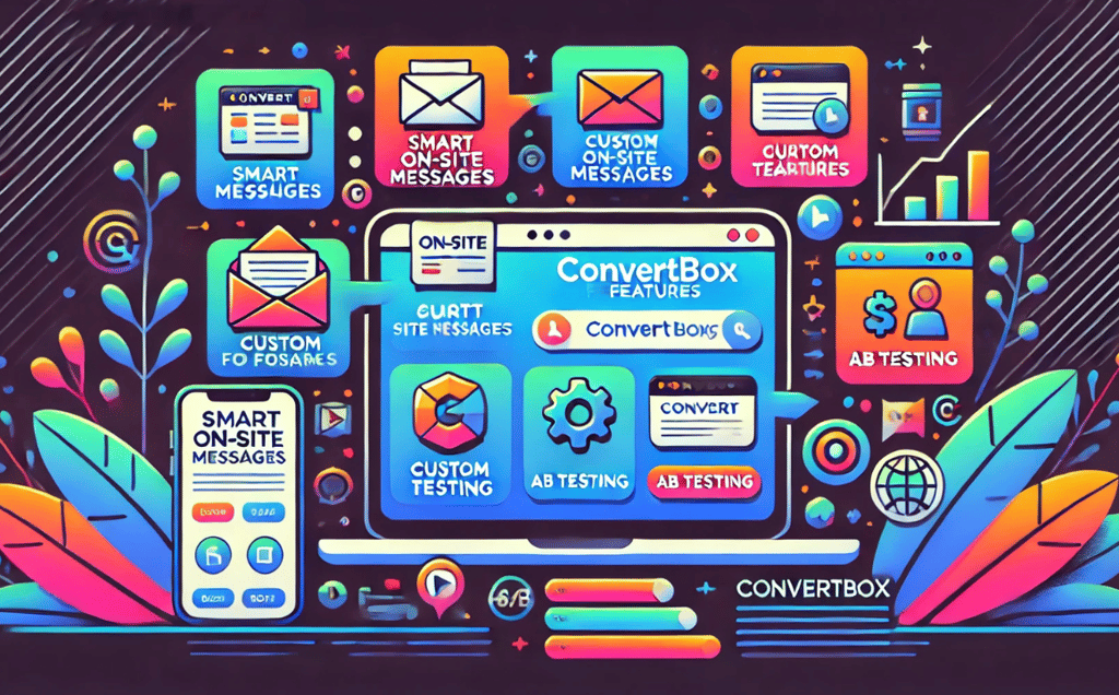 Key features of ConvertBox – personalized messages, A/B testing, and more for better conversions.