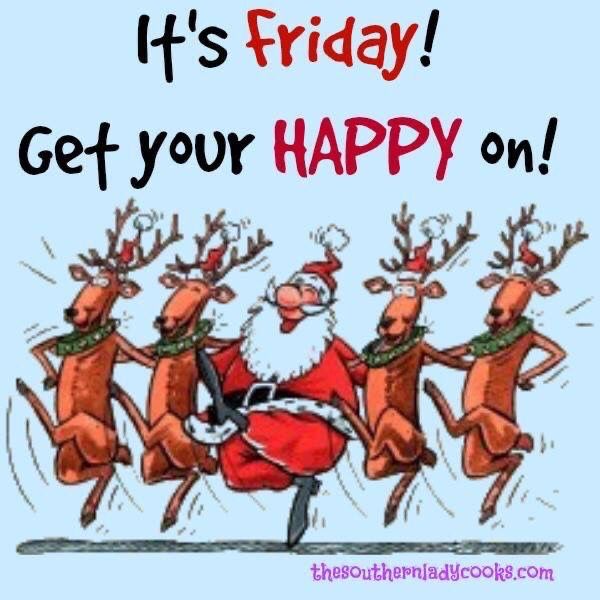 cartoon of Santa and four reindeer