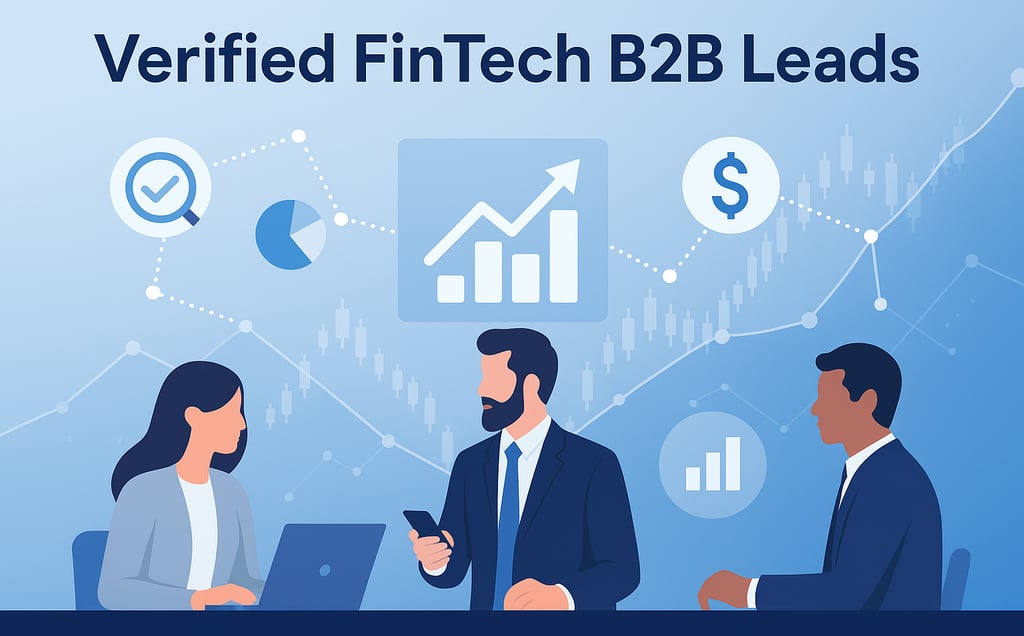 Financial technology dashboard with analytics and growth chart – CapLeads verified B2B FinTech leads