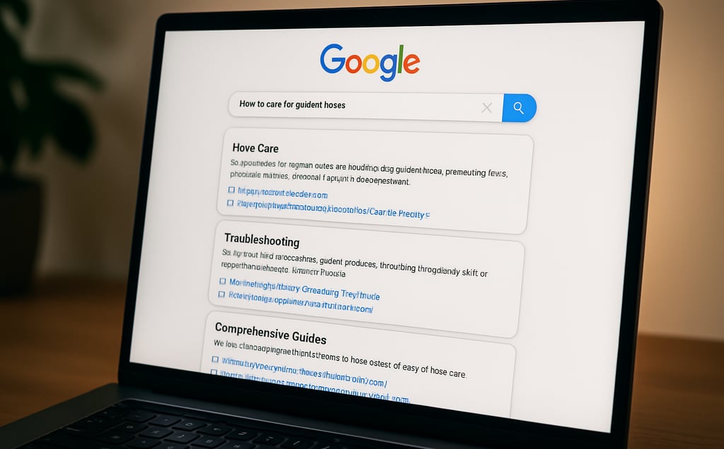 Tela de computador exibindo uma página de resultados do Google organizada por inteligência artificia