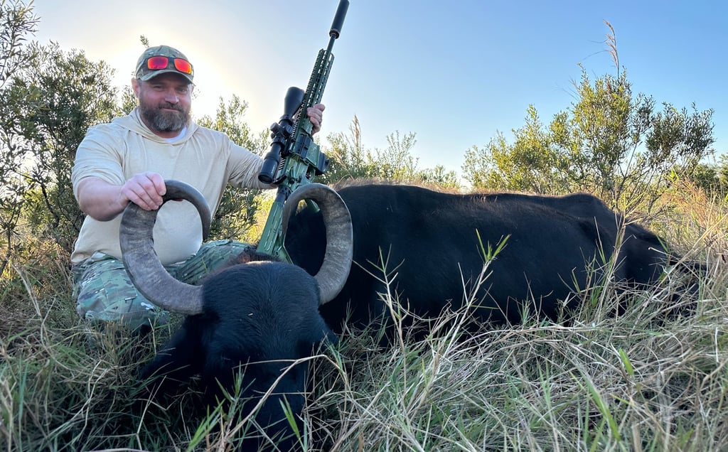 JD Malone with Water Buffalo